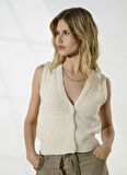 Only Krem Kadın Yelek ONLALVILDA SL WAISTCOAT CC KNT