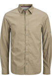 JJPIERRE SLUB DETAIL SHIRT LS BEJ