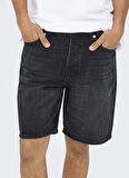 Only & Sons Denim Şort, XL, Siyah