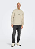 Only & Sons Ekru Erkek Sweatshırt ONSCURATED REG HALF ZIP SWEAT NOOS