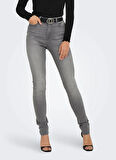 Only Yüksek Bel Dar Paça Dar Açık Gri Kadın Denim Pantolon ONLFOREVER HIGH HW SK ANA933