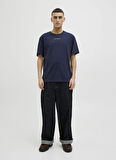 Jack & Jones Bisiklet Yaka Lacivert Erkek T-Shirt 12271257_JJJAYCE TEE SS CREW NECK