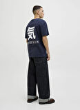 Jack & Jones Bisiklet Yaka Lacivert Erkek T-Shirt 12271257_JJJAYCE TEE SS CREW NECK