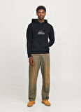 Jack & Jones Kapüşon Yaka Siyah Erkek Sweatshırt 12266908_JCOLIMA LOGO SWEAT HOOD BF