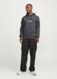 Jack & Jones Kapüşon Yaka Mor Erkek Sweatshırt 12266908_JCOLIMA LOGO SWEAT HOOD BF