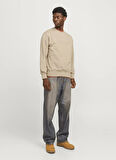 Jack & Jones Bisiklet Yaka Bej Erkek Sweatshırt 12265756_JORFREDERIKSBERG SWEAT CRE