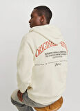 Jack & Jones Kapüşon Yaka Kırık Beyaz Erkek Sweatshırt 12265823_JORFREDERIKSBERG MARGATE S