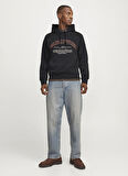 Jack & Jones Kapüşon Yaka Siyah Erkek Sweatshırt 12265823_JORFREDERIKSBERG MARGATE S
