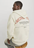 Jack & Jones Kapüşon Yaka Krem Erkek Sweatshırt 12265823_JORFREDERIKSBERG MARGATE S