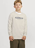 Jack & Jones Baskılı Erkek Çocuk Taş Sweatshırt 12267582