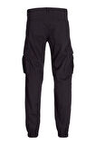 Jack & Jones Erkek Jpstkane Rahat Kalıp Kargo Pantolon 12268261 Siyah