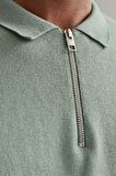 Jack & Jones Erkek Yarım Fermuarlı Polo Yaka Yeşil Kazak - 12268210