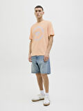 JACK JONES Erkek Pembe Kısa Kollu Tişört 12269280