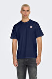Only & Sons Erkek Onsdawson Regular Fit Kısa Kollu %100 Pamuk T-Shirt 22033190 Lacivert