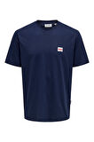 Only & Sons Erkek Onsdawson Regular Fit Kısa Kollu %100 Pamuk T-Shirt 22033190 Lacivert