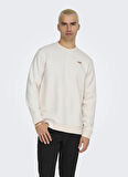 Only & Sons O Yaka Beyaz Erkek Sweatshırt ONSDAWSON REG CREW VD