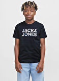 Jack & Jones Baskılı Siyah Erkek Çocuk T-Shirt 12268854