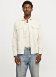 Jack & Jones Comfort Fit Ekru Erkek Gömlek JJETRAVIS SHIRT LS NOOS