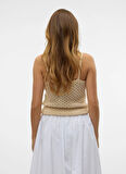 Vero Moda V Yaka Normal Krem Kazak Kadın VMREGINA SL V-NECK TOP