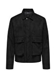 Only & Sons Normal Siyah Erkek Ceket ONSYUKI FAKE SUEDE JACKET OTW