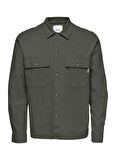 Only & Sons Normal Yeşil Düz Erkek Gömlek ONSKENNET LS LINEN OVERSHIRT NOOS