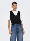 Only Siyah Kadın Yelek ONLALVILDA SL WAISTCOAT CC KNT