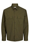 JACK JONES Erkek Yeşil Oversized Oxford Gömlek 12268952