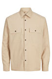 JACK JONES Erkek Krem Oversized Oxford Gömlek 12268952