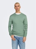 ONSWYLER LIFE REG 14 LS CREW KNIT NOOS Erkek Yeşil Kazak - 22020088