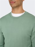 ONSWYLER LIFE REG 14 LS CREW KNIT NOOS Erkek Yeşil Kazak - 22020088
