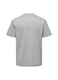 Only & Sons O Yaka Düz Gri Erkek T-Shirt ONSMAX LIFE SS STITCH TEE NOOS