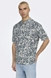 ONSBUD LIFE SS SLIM AOP VISC/LIN SHIRT 