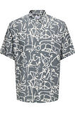 ONSBUD LIFE SS SLIM AOP VISC/LIN SHIRT 