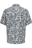 ONSBUD LIFE SS SLIM AOP VISC/LIN SHIRT 