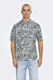 ONSBUD LIFE SS SLIM AOP VISC/LIN SHIRT 
