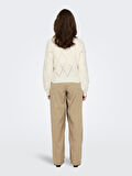 Only Kadın Yuvarlak Yaka Oversize Örme Kazak - 15339575