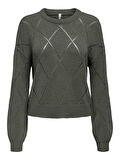 Only Kadın Yuvarlak Yaka Oversize Örme Kazak - 15339575
