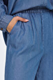 Only Kadın Onlcharıs Beli Lastikli Cep Detaylı Pantolon 15337938 Mavi