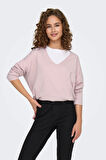 Only Kadın Oversize V Yaka Basic Kazak - 15340735