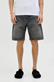 Jack & Jones Erkek Jjıtony Rahat Kesim Jean Şort 12269533 Siyah