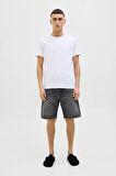 Jack & Jones Erkek Jjıtony Rahat Kesim Jean Şort 12269533 Siyah