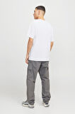 JJHUDSON TEE SS CREW NECK LN  BEYAZ