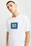 JJHUDSON TEE SS CREW NECK LN  BEYAZ