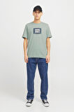 JJHUDSON TEE SS CREW NECK LN YEŞİL