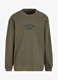 Jack & Jones Bisiklet Yaka Haki Erkek Sweatshırt EXC 12275176_JPRBLAHAF SWEAT CREW