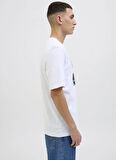 Jack & Jones Bisiklet Yaka Beyaz Erkek T-Shirt 12269324_JJHAWAII SHAPE TEE SS CREW