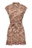 ONLLOU LIFE EMB S/S SHIRT DRESS PTM KİREMİT