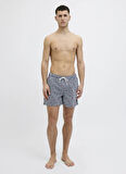 Jack & Jones Lacivert Erkek Şort Mayo 12272933_JPSTMAUI JJSWIM MINI STRIP