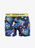 Jack & Jones Lacivert Erkek Boxer 12276165_JACFLOWER BIRD TRUNK TRY