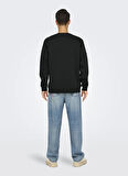 Only & Sons O Yaka Siyah Erkek Sweatshırt ONSDAWSON REG CREW VD